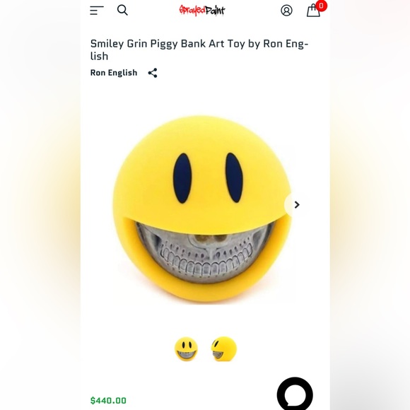 Limited Edition Collectible by Artist Ron English “Smiley Grin” Piggy Bank - Picture 6 of 6